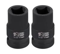 QUARKZMAN Punte Attacco 1/2" 11mm Metrica Ad Impatto Quadrata Lunghezza 1.6" (40mm) Acciaio 40CR Fosfatazione Standard Utensile Per Mozzo Per Auto Riparazioni Meccaniche Uso Domestico