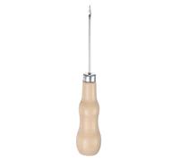 QUARKZMAN Punzón de Costura Manual de Cabeza de Gancho de Madera de Caña para Perforar Agujeros de Cuero con Mango de Madera para Marcar Perforar Coser Reparar Color Tronco