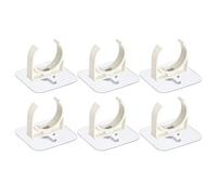 QUARKZMAN PVC Agua Tubería Abrazadera Clips, 6uds para 40mm(1-9/16") OD Tubo Manguera Percha Soporte U-Forma Tubo Clips con Adhesivo para Agua Tubo, Gas Tubo