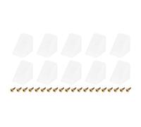 QUARKZMAN QUARKZMAN 10 Piezas de Escuadras de Esquina de Plástico de 90 Grados con Tapa 17.2x21x21mm Soportes de Ángulo Recto de Estante de Nylon con Tornillos para Armarios Blanco
