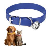 QUARKZMAN QUARKZMAN Collar para Perro con Campana Collares para Cuero Azul / /|Gato PU Básico Acolchado Suave con Hebilla Ajustable 16" Marino 1 Pza Diseñado para Perros Toy Perros Pequeños