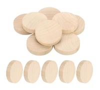 QUARKZMAN QUARKZMAN Discos De Madera 1 3/4" 2/5" Blanco De Madera De Madera 8 Pcs|Diámetro Grosor Discos Redondos Sin Acabar Discos En Fichas Monedas Rodajas Para Manualidades DIY Pintura