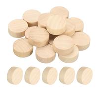 QUARKZMAN QUARKZMAN Discos De Madera 1" De 2/5" Blanco De Madera De Madera 16 Piezas|Diámetro De Grosor Discos Redondos Sin Acabar Discos En Fichas Monedas Rodajas Para Manualidades DIY