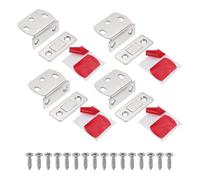 QUARKZMAN QUARKZMAN Imanes De Puerta De De Acero Inoxidable Plateado 4 Piezas|Gabinete En Forma De L Delgado Cierre Magnético Adhesivo Para Cajones De Cocina Armario Ropero
