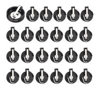 QUARKZMAN QUARKZMAN Portapilas para Batería De Botón De Moneda Negro 24 Pcs|Portapilas para Batería De Moneda BS 3 De 3V con 1 Pin para Proyectos Electrónicos DIY Placa PCB