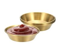 QUARKZMAN QUARKZMAN Tazones De Salsa De Acero Inoxidable 4.5 Onzas Dorado 4 Piezas|4.1" Tazones Reutilizables Para Aderezos Contenedores Para Salsa De Sushi Tazas Para Cocina O