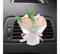 QUARKZMAN Ramo De Flores Pequeño Rosa Para Auto Clips Para Ventilador De Aire Mini Ramo De Rosas Decorativo Con Difusor De Aroma Para Mujeres Decoración Ambientador Para Auto Estilo 2