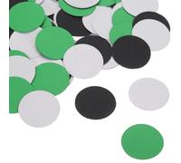 QUARKZMAN Recortes de confeti redondos brillantes de círculos de papel para decoración de pared de boda, fiesta de cumpleaños, 1,2 pulgadas de diámetro (verde, negro y blanco, 200 unidades)
