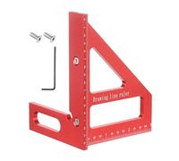 QUARKZMAN Regla De Medición De 3D Multiángulo 45/90 Grados Imperial Aleación De Aluminio Escuadra De Carpintería Transportador Triangular Con Tornillos Y Llave Hexagonal Para Ingeniero