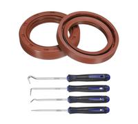 QUARKZMAN Retén De Aceite 30x40x7mm TC Fluorocaucho Doble Labio Con Kit De Ganchos Y Resorte Para Eje De Cojinete Automotriz Mecánico Color Marrón