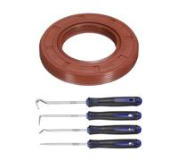 QUARKZMAN Retén De Aceite 30x52x7mm TC Fluororruber Doble Labio Con Kit De Ganchos Y Resorte Para Eje De Cojinete Automotriz Mecánico Color Marrón