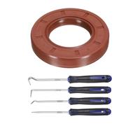 QUARKZMAN Retén De Aceite 35x62x10mm TC Fluorocarbono Doble Labio Con Kit De Ganchos Y Resorte Para Eje De Cojinete Automotriz Mecánico Color Marrón