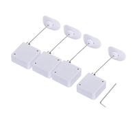 QUARKZMAN Retráctil Cable Cerradura con Doble Cara Adhesivo Remoto Control Seguridad Cerradura Arco Terminal para TV, DVD, Exposición Sala, Remoto, 600g 4 Juegos Blanco
