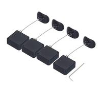 QUARKZMAN Retráctil Cable Cerradura con Doble Cara Adhesivo Remoto Control Seguridad Cerradura Arco Terminal para TV, DVD, Exposición Sala, Remoto, 600g 4 Juegos Negro