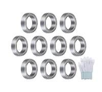 QUARKZMAN Rodamientos de Bolas de Ranura Profunda 6700Zz para Rodillos, 0.4" X 0.6" X 1.6" con Guantes de Fibra de Carbono, Rodamientos de Skateboard de Acero Al Cromo de Carbono 10 Piezas