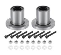 QUARKZMAN Rodamientos Lineales De Bolas LMF16UU Diámetro Interno 16mm Diámetro Externo 28mm Longitud 37mm Brida Redonda Niquelados Con Tornillos Para Máquinas CNC Impresoras 3D 2pcs