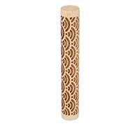 QUARKZMAN Rodillo de Arcilla de Madera 4" con Patrón de Ondas de Agua Rodillos de Madera Herramientas de Cerámica Textura de Madera para Hornear Arcilla Masa para Jugar DIY