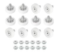 QUARKZMAN Rodillos de cajón de nylon Ruedas de repuesto de polea de cajón de gabinete Cojinete de 25 mm Rodillo de posicionamiento de cajón Guías deslizantes con tuercas 12 Pcs