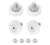 QUARKZMAN Rodillos de cajón de nylon Ruedas de repuesto de polea de cajón de gabinete Rodamiento de 19 mm Rodillo de posicionamiento de cajón Guías deslizantes con tuercas Paquete de 4