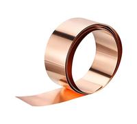 QUARKZMAN Rollo de Lámina de Cobre 3500mm x 50mm x 0.4mm, Tira de Cobre Puro 99.9% Placa de Lámina de Metal de Cobre para Proyectos de Electricidad DIY (Varios Tamaños)