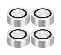 QUARKZMAN Rosca M8 40mm / 1.6" Diámetro 15mm de Espesor Círculo de Aluminio Disco Adaptador de Vidrio 4 Piezas Patas Redondas de Mesa Sólida Almohadilla de Placa de Hardware