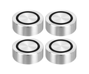 QUARKZMAN Rosca M8 40mm / 1.6" Diámetro 15mm de Espesor Círculo de Aluminio Disco Adaptador de Vidrio 4 Piezas Patas Redondas de Mesa Sólida Almohadilla de Placa de Hardware