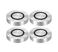 QUARKZMAN Rosca M8 50mm / 2" Diámetro 12mm de Grosor Círculo de Aluminio Disco Adaptador de Vidrio 4 Piezas Patas Redondas de Mesa Sólida Placa de Hardware con Anillo de Goma Antideslizante