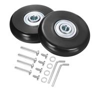 QUARKZMAN Ruedas de Repuesto para Equipaje 51 x 14 mm/2" x 0.6" Ruedas de Caster de Goma con Rodamiento para Reparación de Maletas, Patines en Línea al Aire Libre, Negro 1 Set