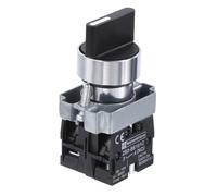 QUARKZMAN Selector de Posición de 3 Posiciones de 22mm x 1 Pieza 2 NO 10A Interruptor Selector Giratorio Mantenido Botón Pulsador ZB2-BE101C para Reemplazo, [Negro]