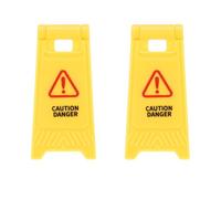 QUARKZMAN Señal De Advertencia Miniatura, Señales De Precaución De Peligro, Modelo De Escena Callejera En Plástico Miniatura De Señal De Precaución, Casas (Amarillo, 2 Pcs)