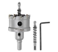 QUARKZMAN Sierra Coronas Metal, Cortador Carburo 48 mm / 1.89" Diámetro para Acero Inoxidable, Metal, Aleación Aluminio, Cobre, Latón, Plástico, con Brocas Central Adicional.
