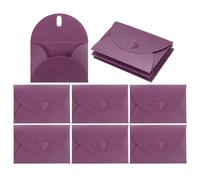 QUARKZMAN Sobres Mini, 25pcs Sobres Para Tarjetas Con Cierre De Corazón Almacenamiento De Objetos Pequeños Portatarjetas Lindos Para Bodas Fiestas Cartas enviar, Morado Rojo 4" x 2.8"