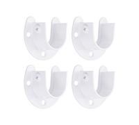 QUARKZMAN Soporte de Barra de Armario U-Forma Varilla Acero Inoxidable Blanco, 1 Pulgada Diámetro, 4 Unidades