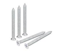 QUARKZMAN ST3.5x40mm Tornillos Autorroscantes 25uds | Tornillos Autoperforantes de Plana Cabeza Phillips, Madera Tornillos Blanco para Carpintería