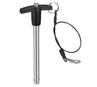 QUARKZMAN T Mango Bloqueo Pasadores, 3/8" Pasador Diámetro 3-15/16" Uso Longitud Inoxidable Acero Empuje-Botón Rápida Liberación Pasador con Cordón Cable (9.5mm-100mm)
