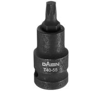 QUARKZMAN T40 Torx Vaso Punta, 55mm L 1/2" Encastre 6 Puntas Estrella Cuadrada Métrica Impacto Extensión Barrena Acero S2 para Accionamiento Energía Potencia Brocas Tuerca Llave, Negro