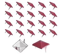 QUARKZMAN Tachuelas Pirámide Cuadrada 12mm 2 Garras 40 Piezas | Acero al Carbono, Rojo Rosa, Remache con Púas, para Bolsos, Zapatos, Artesanía en Cuero, Punk Rock, Chaquetas Vaqueras