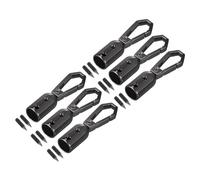 QUARKZMAN Tapas de Extremos de Cordón, 6 Piezas de Tapón de Extremo de Barril de 8 mm /0.32", Terminadores de Cordón con Tornillos para Hacer Joyas de Borla, Correas de Bolsa, Negro