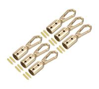 QUARKZMAN Tapas de Extremos de Cordón, 6 Piezas de Tapón de Extremo de Barril de 8 mm /0.32", Terminadores de Cordón con Tornillos para Hacer Joyas de Borla, Correa de Bolsa, Dorado