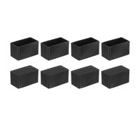 QUARKZMAN Tapas de Goma para Patas, 8 Piezas 40x20mm Tapas Rectangulares para Patas de Silla, Tapas para Extremos de Patas Protectores de Suelo para Mesa, Silla, Pies de Equipos (Negro)