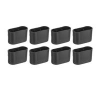 QUARKZMAN Tapas de Goma para Patas de Muebles, 8 Piezas 34x16mm Tapas Ovaladas para Patas de Silla, Tapas para Extremos de Patas de Muebles Cubiertas Protectoras para Suelos de Mesa (Negro)