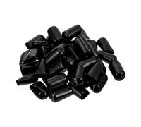 QUARKZMAN Tapones De Goma, 100Pcs Protectores Redondos Para Roscas De Tornillos 10.5mm Diámetro Tapas Para Tubos Varillas Tuercas Muebles, Negro