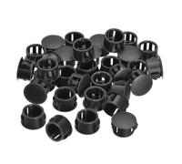 QUARKZMAN Tapones Plástico de Orificio de 15mm (19/32"), 36 Piezas, Tipo Enrasado, Tapones de Bloqueo de Orificio Redondo para Insertar en Muebles, Tapas Finales de Paneles, Negro