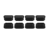 QUARKZMAN Tapones Plástico para Agujeros, 8Pcs 30x15mm Tapón de Extremo de Tubo Oval, Tapón de Inserción, Cubiertas de Agujero para Patas de Mesa y Silla, Negro