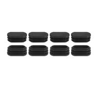 QUARKZMAN Tapones Plástico para Agujeros, 8Pcs 40x20mm Tapón de Extremo de Tubo Oval, Tapón de Inserción, Cubiertas de Agujero para Patas de Mesa y Silla, Negro