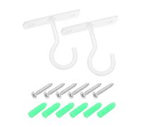 QUARKZMAN Techo Ganchos para Colgantes Plantas, 2uds 2.5 Pulgadas - Metal Planta Percha, Pared Montaje Colgar Cesta Ganchos, para Balcón Flores Cesta Viento Campanas (Blanco)