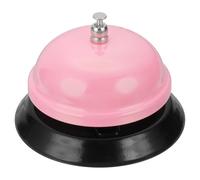 QUARKZMAN Timbre De Servicio De Mesa 3.35 Pulgadas De Metal para Restaurantes Hoteles Recepción Y Eventos De Boda Color Rosa Claro