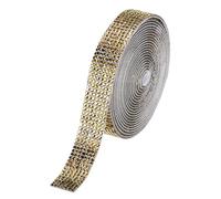 QUARKZMAN Tiras De Estrás, 3 Yardas 1.55cm Cinta De Estrás Adhesiva Cinta De Estrás Brillante Para Manualidades DIY, Decoraciones De Fiesta Auto Teléfono, Oro