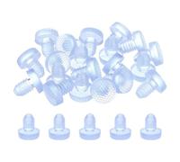 QUARKZMAN Topes de Mesa de Vidrio con Vástago, 20Pcs Agarraderas de Plástico Almohadillas Antideslizantes para Orificio de 8mm, Protectores de Extremo de Pies, Armarios, Transparente
