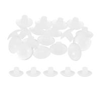 QUARKZMAN Topes de Mesa de Vidrio con Vástago, 30Pcs Redondo Agarraderas de Plástico Almohadillas Antideslizantes para Orificio de 6mm, Protectores de Extremo de Pies, Armarios, Blanco